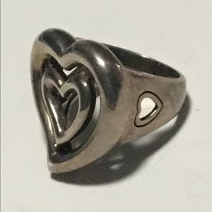 Barry kieselstein sterling double heart ring